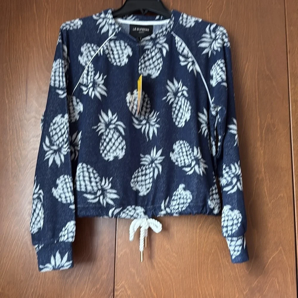 Le Superbe NWT Sz S After Sundown Mai Tai Lounge Set Navy & Off White